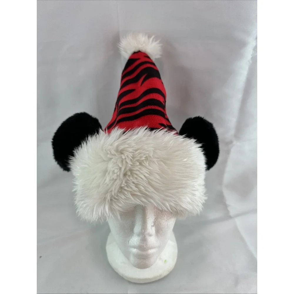 RARE Vintage Walt Disney World‎ Mickey Ears Santa Hat Zebra Animal Kingdom Youth